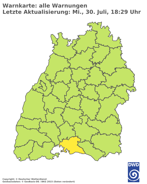 Aktuelle Wetterwarnungen für Biberach