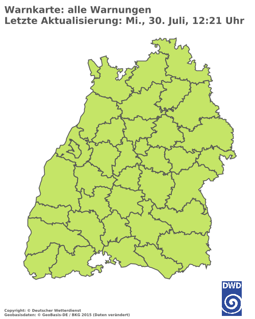 Aktuelle Wetterwarnungen für Biberach