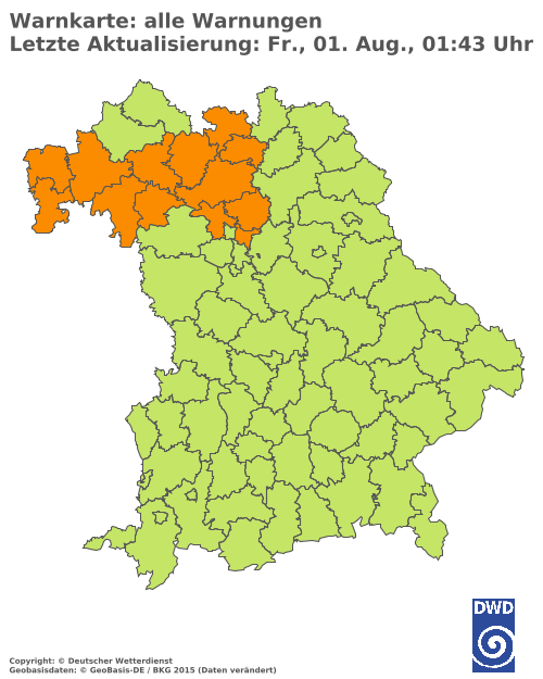 Aktuelle Wetterwarnungen für Freyung-Grafenau