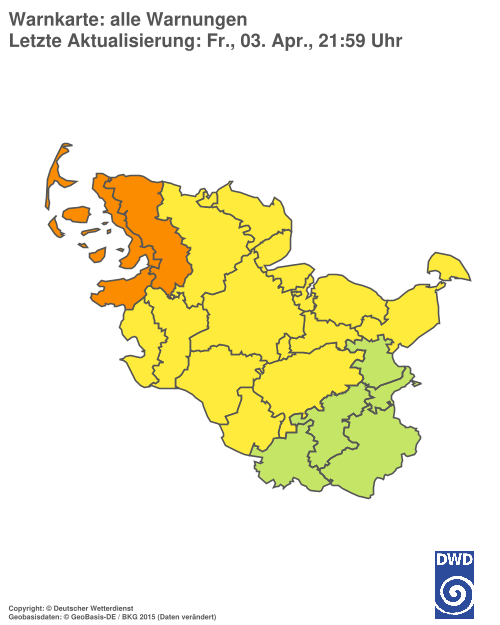 Aktuelle Wetterwarnungen für Hamburg